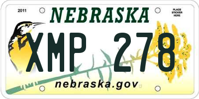 NE license plate XMP278