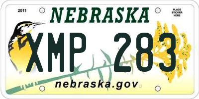 NE license plate XMP283