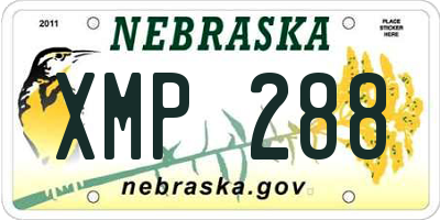 NE license plate XMP288