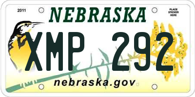 NE license plate XMP292