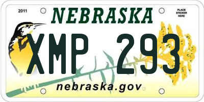 NE license plate XMP293
