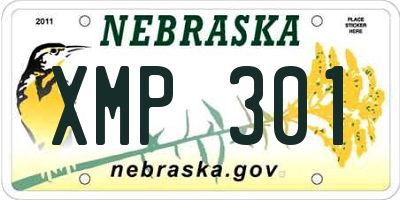 NE license plate XMP301