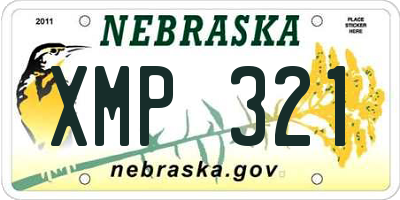 NE license plate XMP321