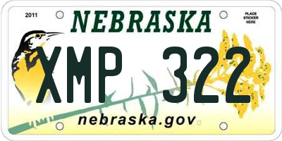 NE license plate XMP322