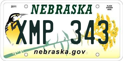NE license plate XMP343