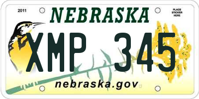 NE license plate XMP345