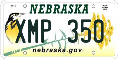 NE license plate XMP350
