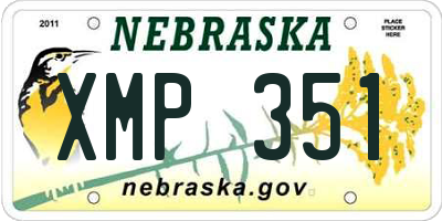 NE license plate XMP351