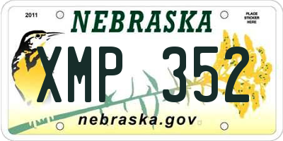 NE license plate XMP352