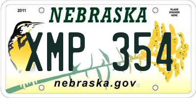 NE license plate XMP354