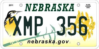 NE license plate XMP356