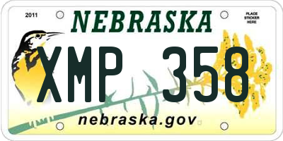 NE license plate XMP358