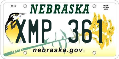 NE license plate XMP361