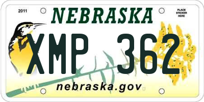 NE license plate XMP362