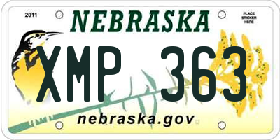 NE license plate XMP363