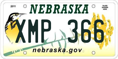 NE license plate XMP366