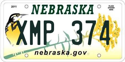 NE license plate XMP374