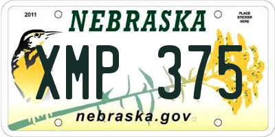 NE license plate XMP375