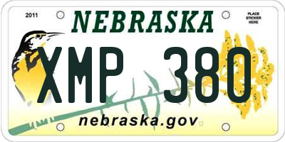 NE license plate XMP380