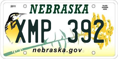 NE license plate XMP392