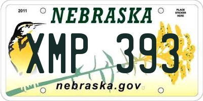NE license plate XMP393