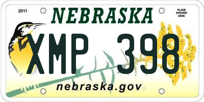 NE license plate XMP398