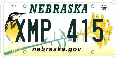 NE license plate XMP415