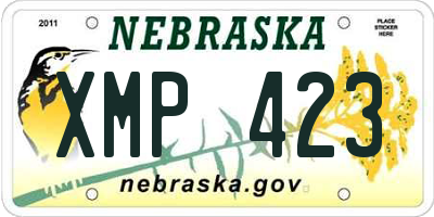 NE license plate XMP423
