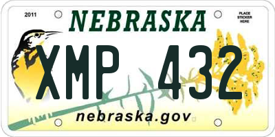 NE license plate XMP432