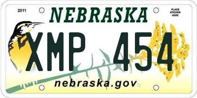 NE license plate XMP454