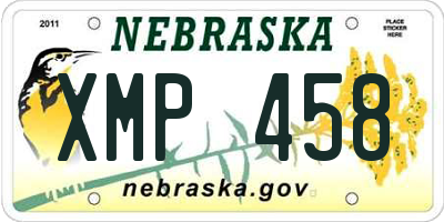 NE license plate XMP458