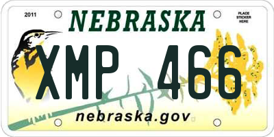 NE license plate XMP466
