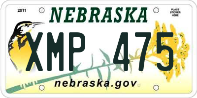 NE license plate XMP475