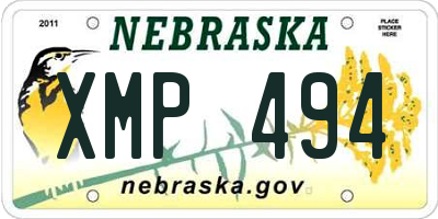 NE license plate XMP494