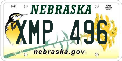 NE license plate XMP496