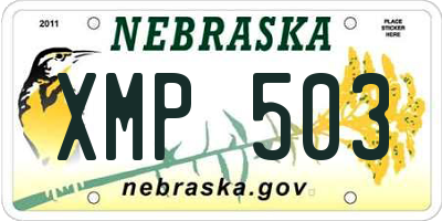 NE license plate XMP503