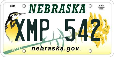 NE license plate XMP542