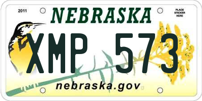 NE license plate XMP573