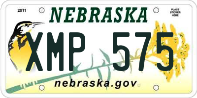 NE license plate XMP575