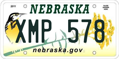 NE license plate XMP578