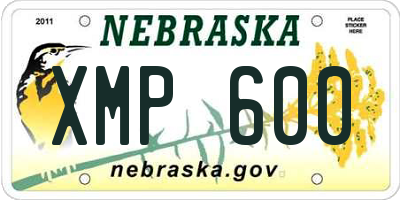 NE license plate XMP600