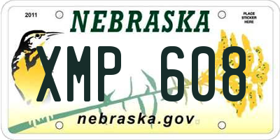NE license plate XMP608