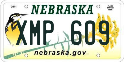 NE license plate XMP609