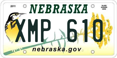 NE license plate XMP610