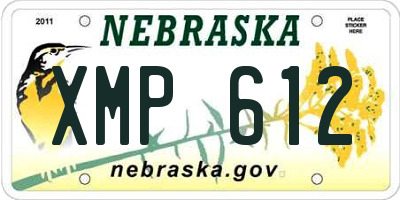 NE license plate XMP612