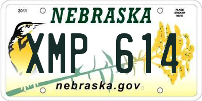 NE license plate XMP614