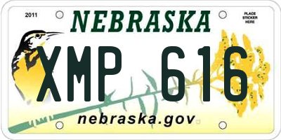 NE license plate XMP616