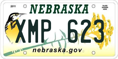 NE license plate XMP623