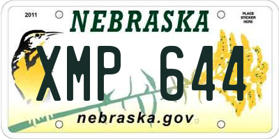 NE license plate XMP644