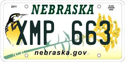 NE license plate XMP663